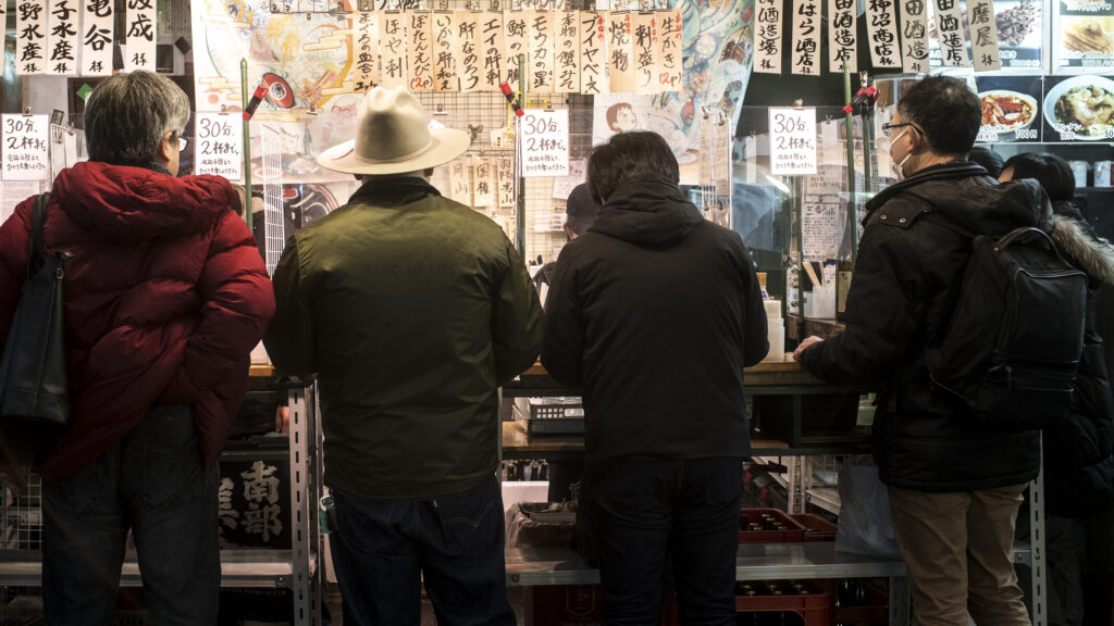 Tokyo Standing bar and queue culture: